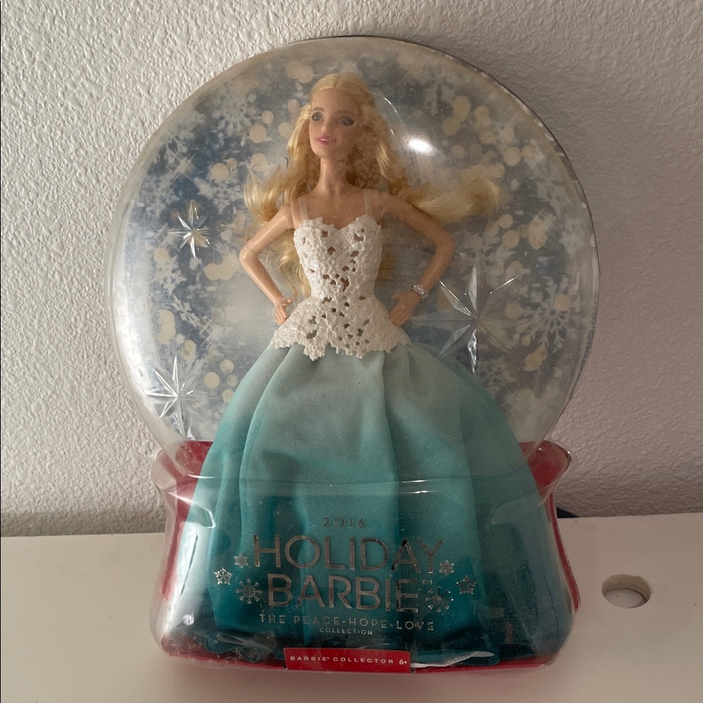 Barbie Holiday Doll in White and Teal Dress